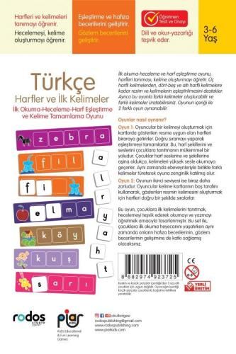 Türkçe İlk Harfler ve Kelimeler-İlk Okuma-Heceleme-Harf Eşleştirme ve Kelime Tamamlama Oyunu