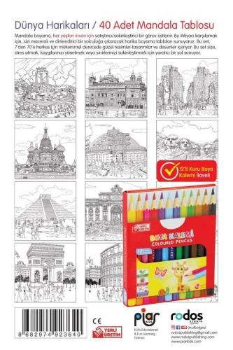 Mandala, Dünya Harikaları-7'den 70'e Herkes İçin-12'li Kuru Boya Kalemi İlaveli
