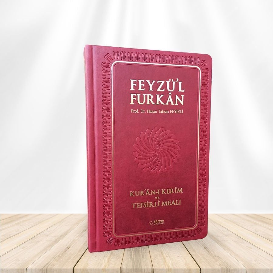 Feyzü'l Furkan Kur'ân-ı Kerîm ve Tefsirli Meali (Orta Boy - Mushaf ve Meal - Ciltli) BORDO