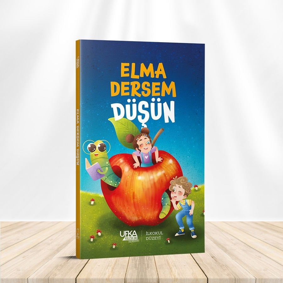 Elma Dersem Düşün - 1.Hamur Beyaz Kağıda Renkli Resimli Baskı