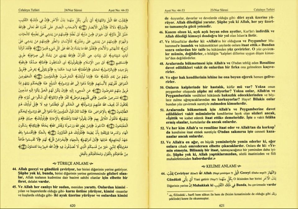 Celaleyn Tefsiri Kelime Anlamlı ve Açıklamalı Tercüme 5 Cilt Takım